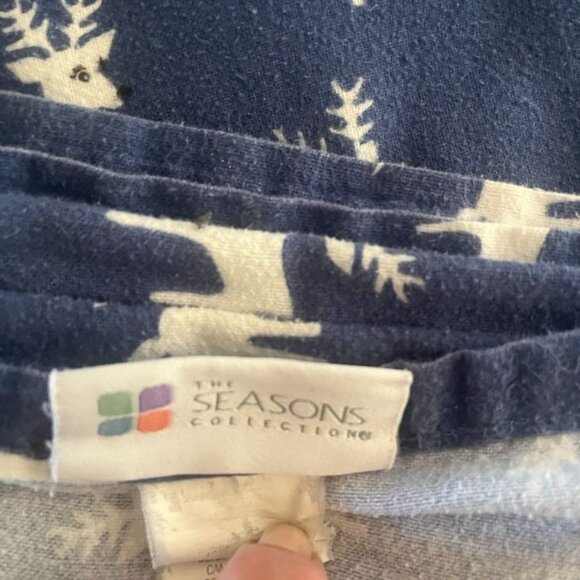 Seasons Collection Full Flannel Sheet & 2 Pillowcases Reindeer Holiday Turkey - Picture 4 of 4